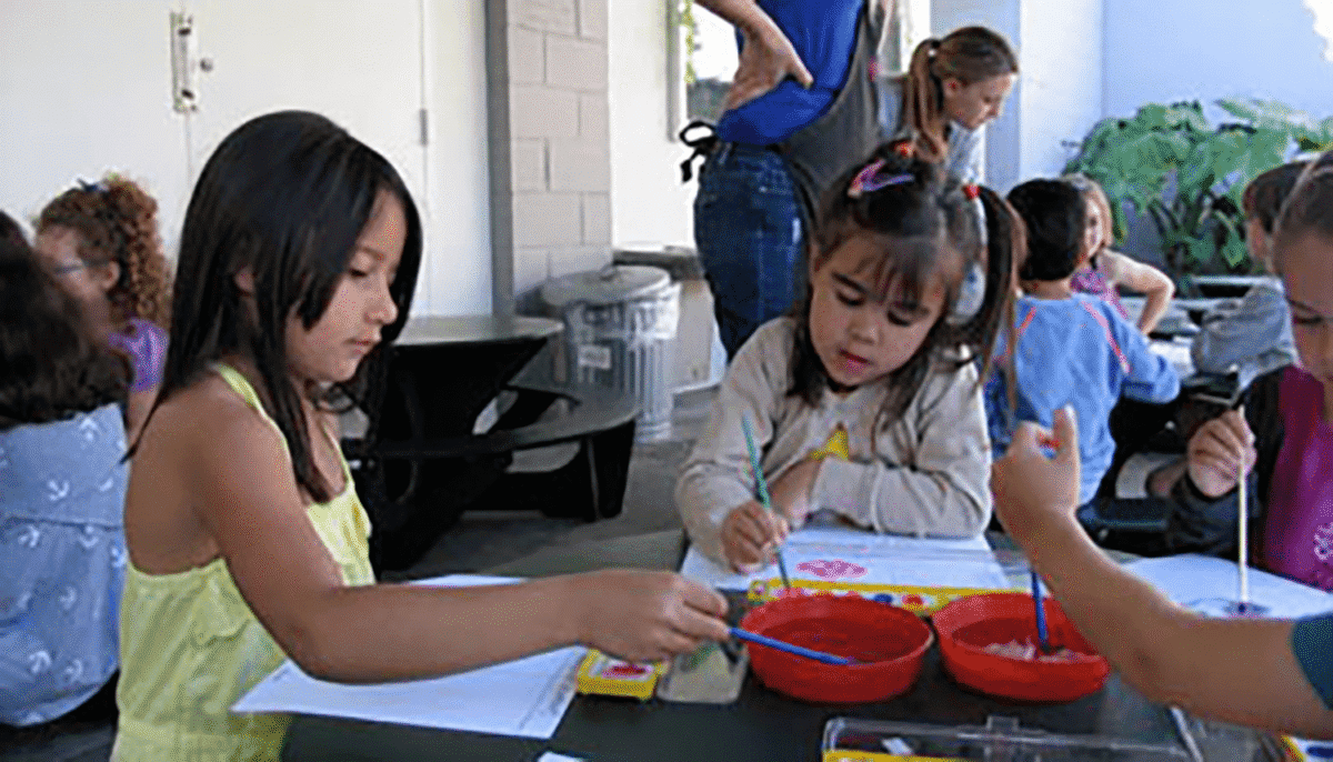 Kids doing painting